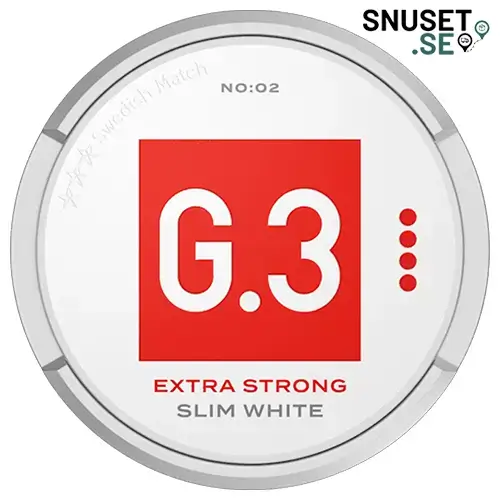 G3 Extra Strong Slim White ny design och dosa 2024
