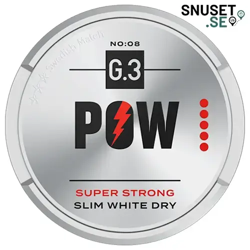 G3 POW Super Strong Slim White Dry ny design och dosa 2024