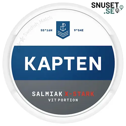 Kapten Salmiak X-Stark Vit Portion Ny design 2024