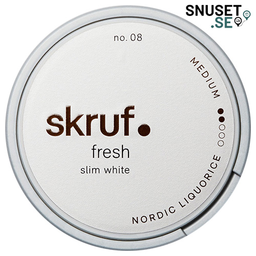 Skruf-No-08-Nordic-Liquorice-Slim-White-Portionssnus-snuset