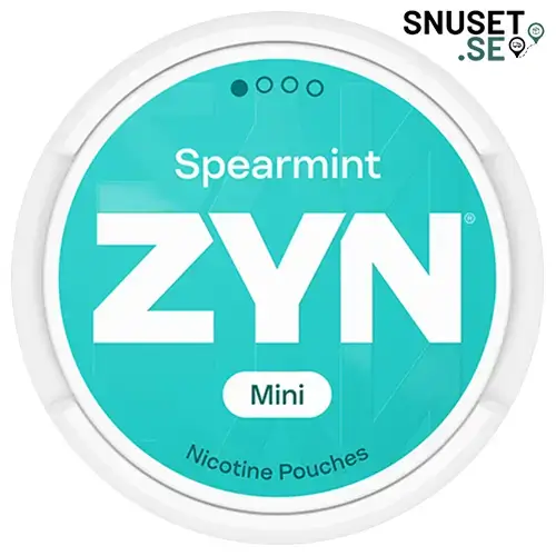 Zyn Spearmint Mini 1, ny design på dosan från maj 2025.