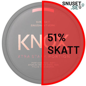 Snusskatt, Knox Extra Stark Portion 51 procent skatt.