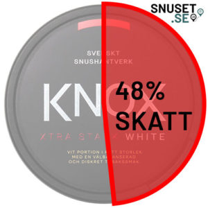 Snusskatt, Knox Portion 48 procent skatt.