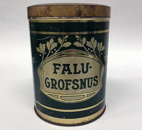 Falu Grofsnus 1900-tal. Fotograf- Sandell, Eveline Snus- och Tändsticksmuseum.