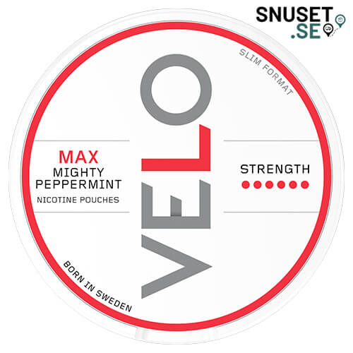 Velo Mighty Peppermint Max Extra Stark tidigare design och dosa