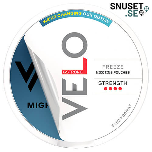 Velo Mighty Peppermint Stark tidigare design och dosa