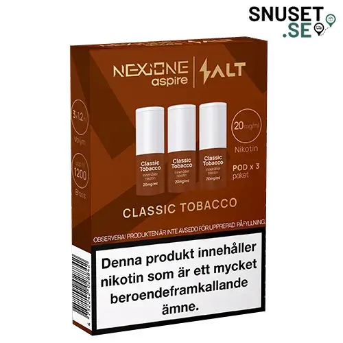 Nexione Aspire Salt Classic Tobacco 20mg Pod 3-pack Vape
