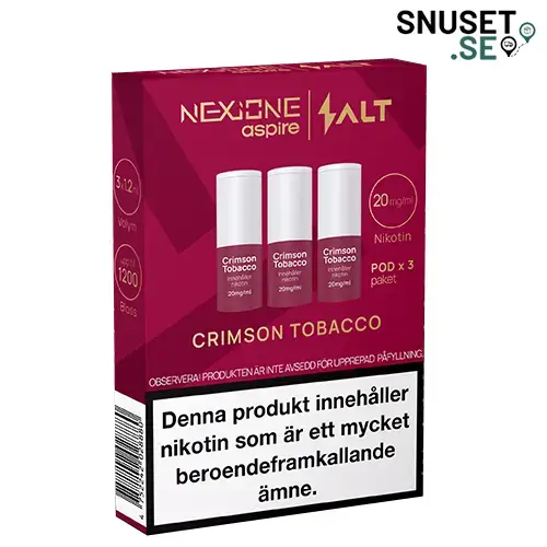 Nexione Aspire Salt Crimson Tobacco 20mg Pod 3-pack
