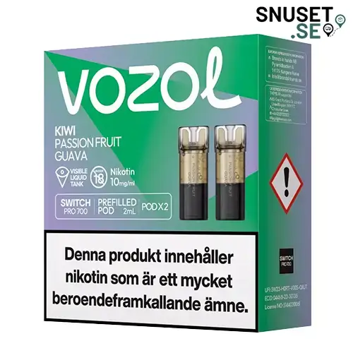Vozol Kiwi Passionfruit Guava 10mg Pod 2-pack