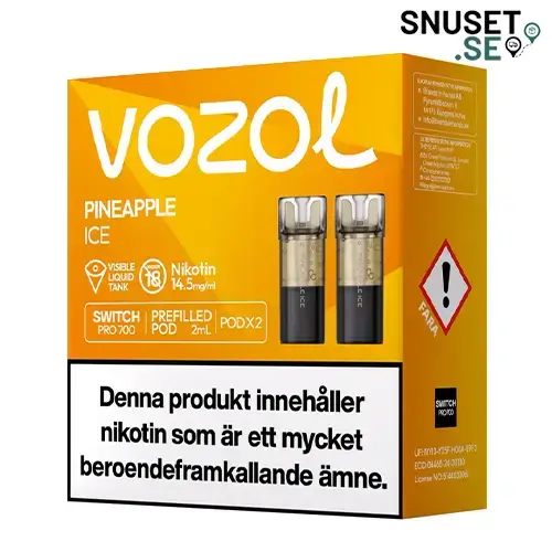 Vozol Pineapple Ice 14,5mg Pod 2-pack